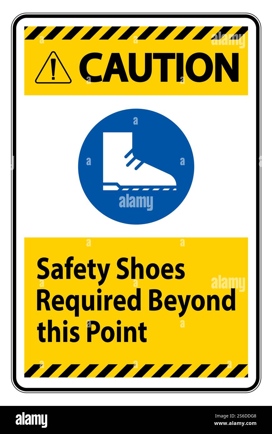 Caution Sign Safety Shoes Required Beyond This Point Stock Vector Image ...