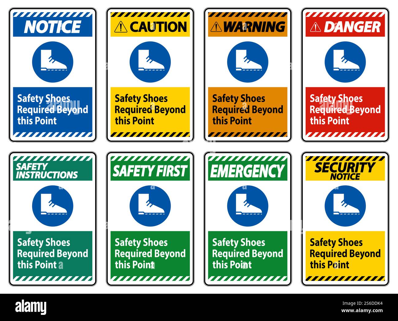 Safety Shoes Required Beyond This Point Stock Vector Image & Art - Alamy