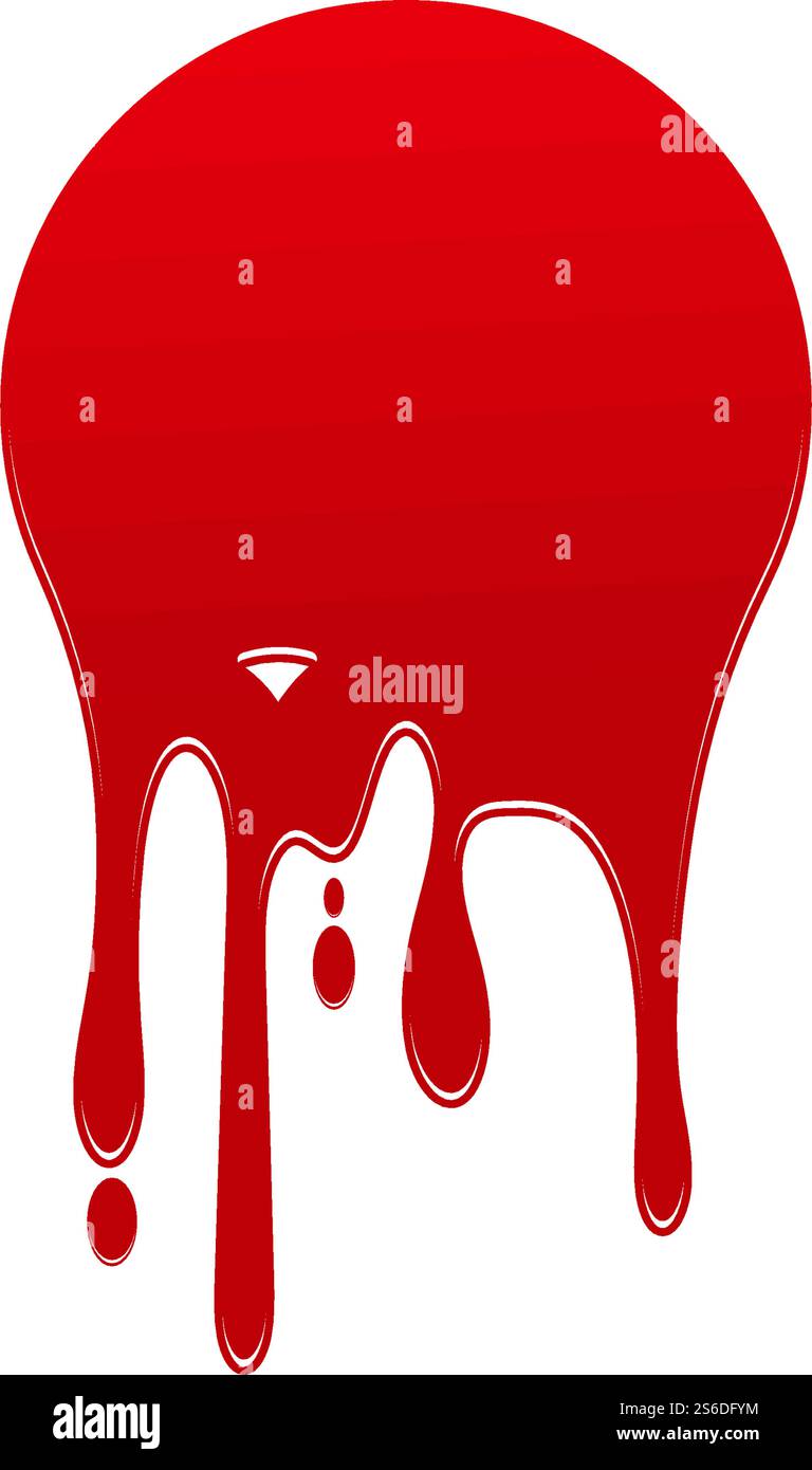 Dripping paint icon logo. Current liquid. Paint flows. Melted circle ...