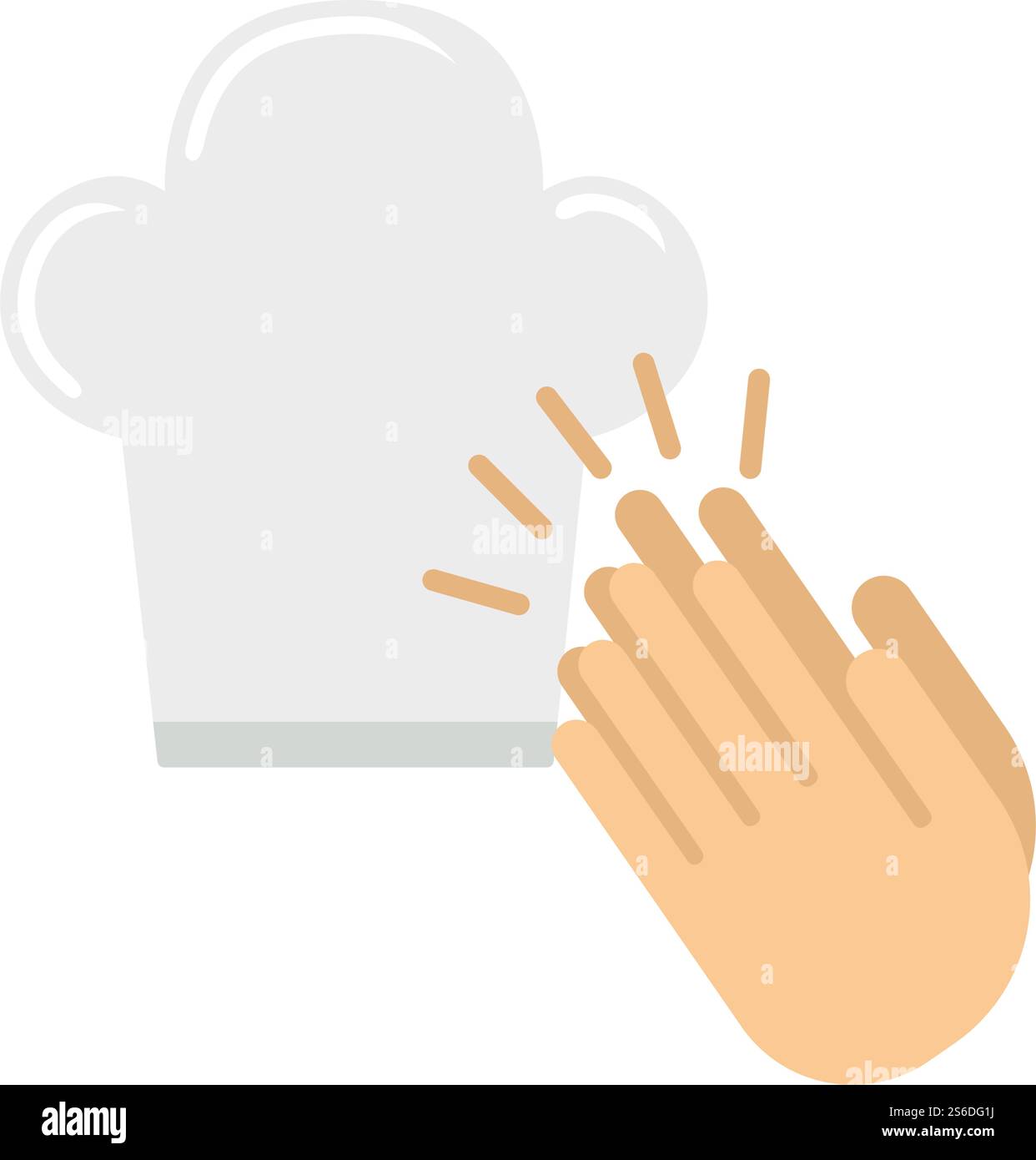 Clapping Palms To Toque Icon. Flat Color Design. Vector Illustration. Stock Vector