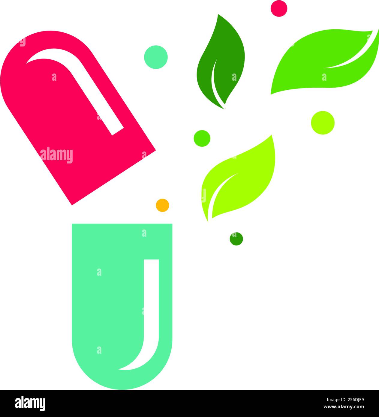 Herbal capsule logo vector flat design Stock Vector Image & Art - Alamy