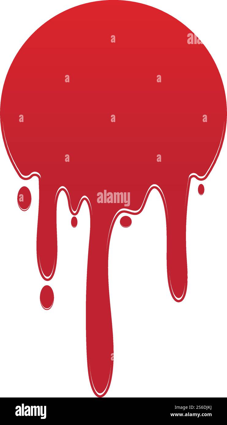 Dripping paint icon logo. Current liquid. Paint flows. Melted circle ...