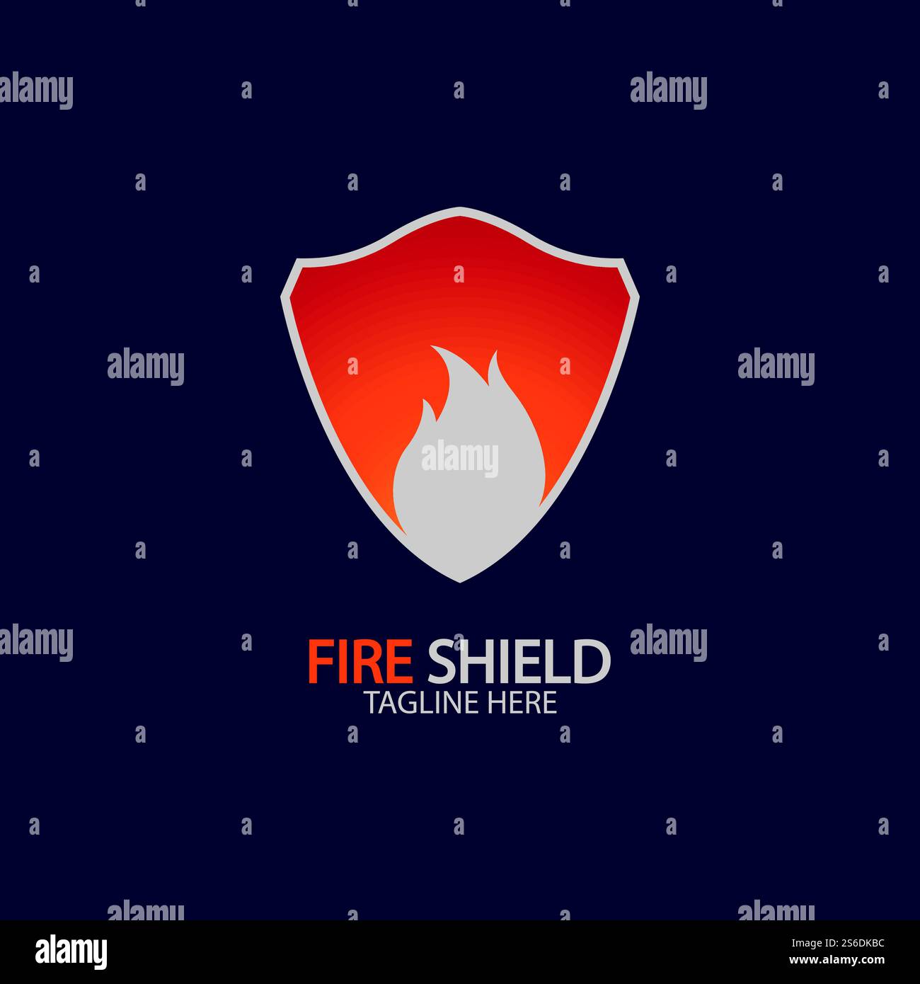 Fire shield logo design element. Fire warning sign shield. Fire flame ...