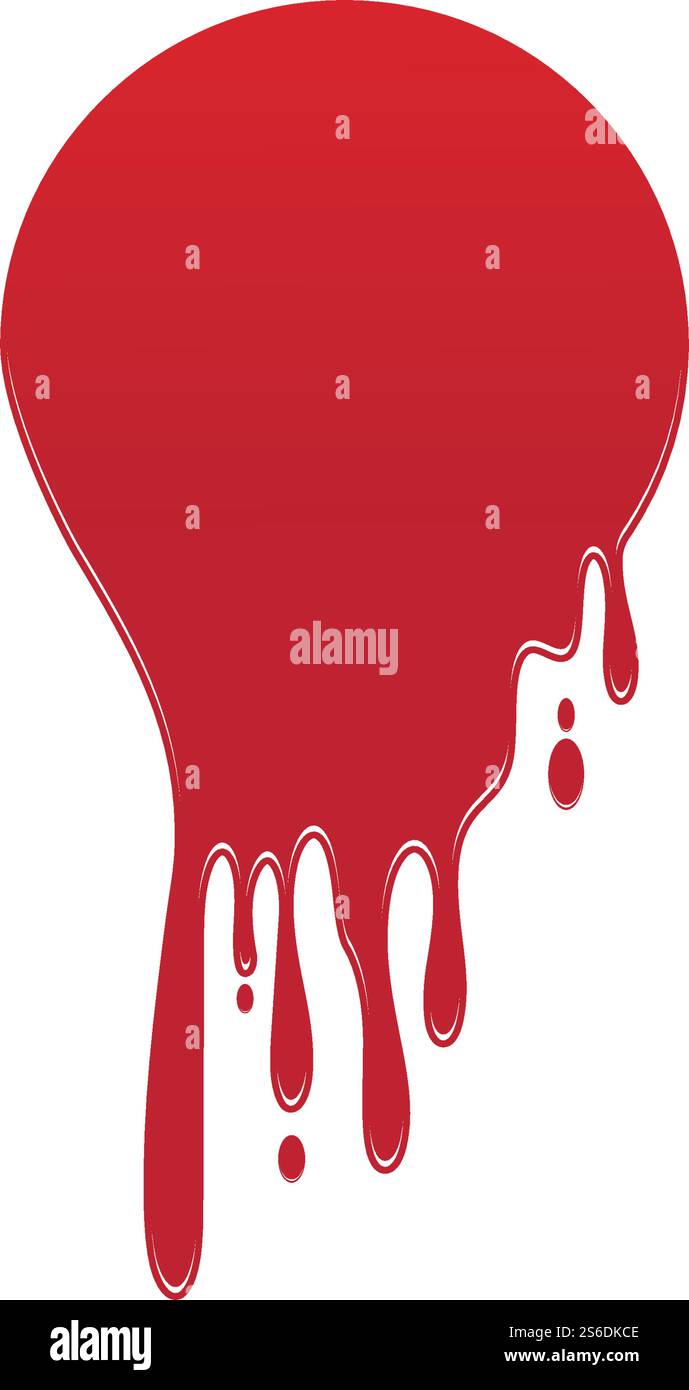 Dripping paint icon logo. Current liquid. Paint flows. Melted circle ...