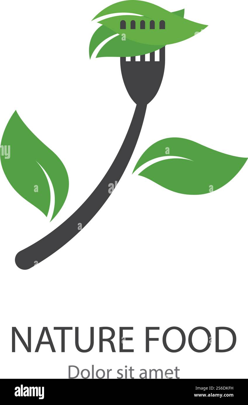 Nature food logo vector design Stock Vector Image & Art - Alamy