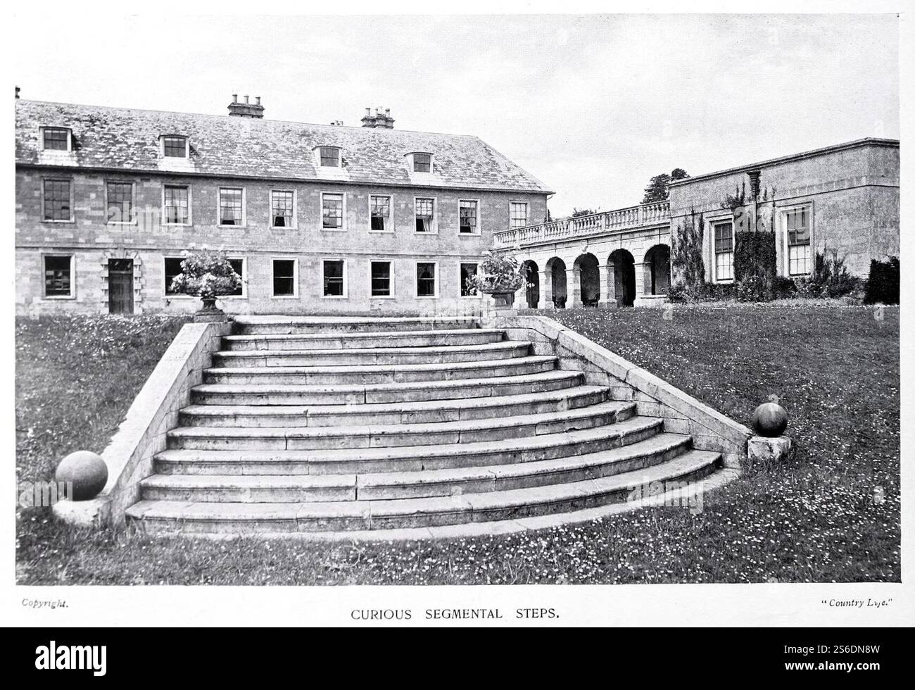 Gardens Old and New Vol 1 Bulwick Hall segmental steps 0048 Stock Photo ...