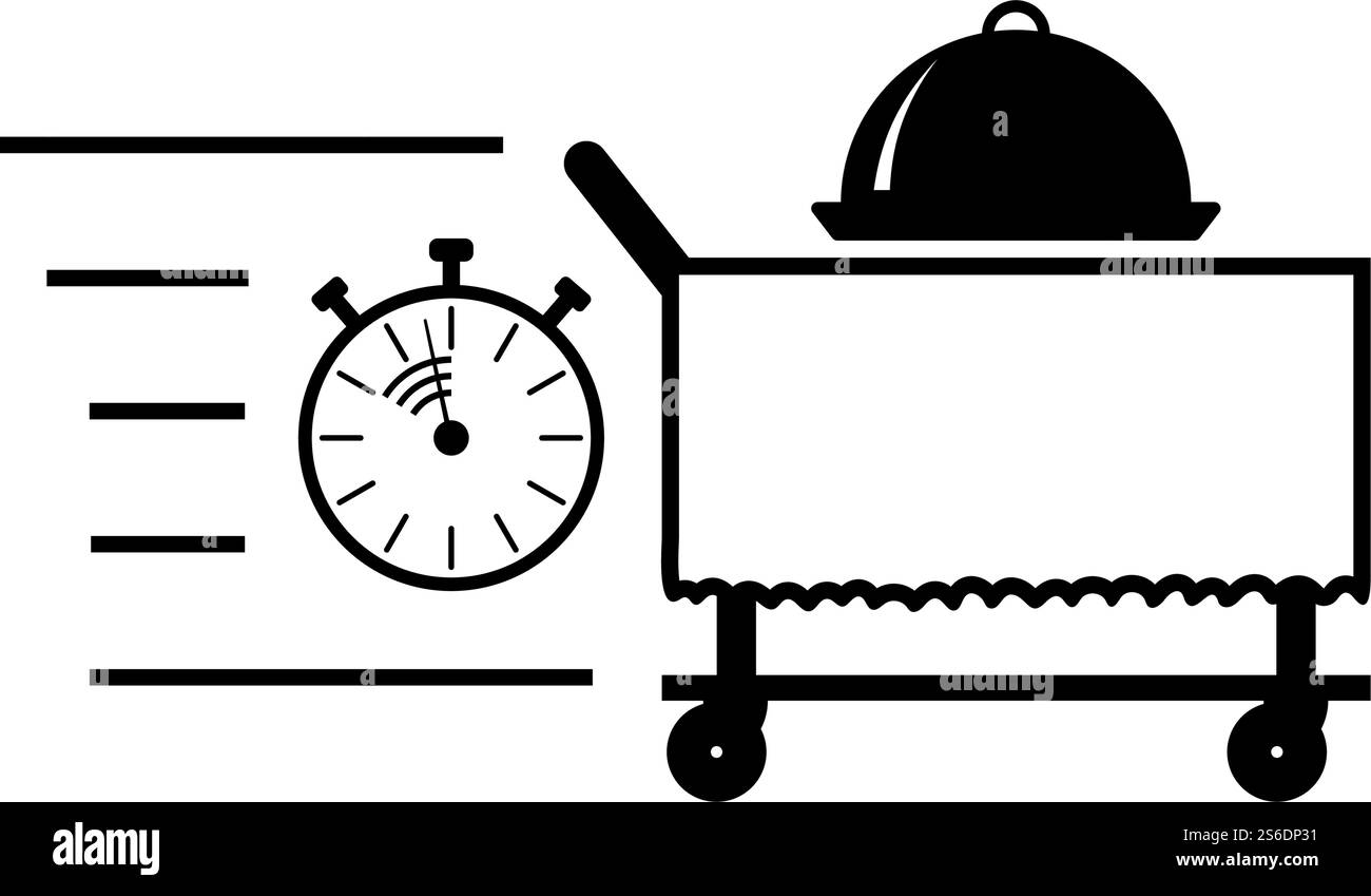 Fast Room Service Icon. Black Glyph Design. Vector Illustration Stock ...
