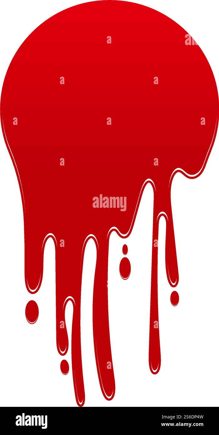 Dripping paint icon logo. Current liquid. Paint flows. Melted circle logo. Current paint  stains. Current inks. Stock Vector