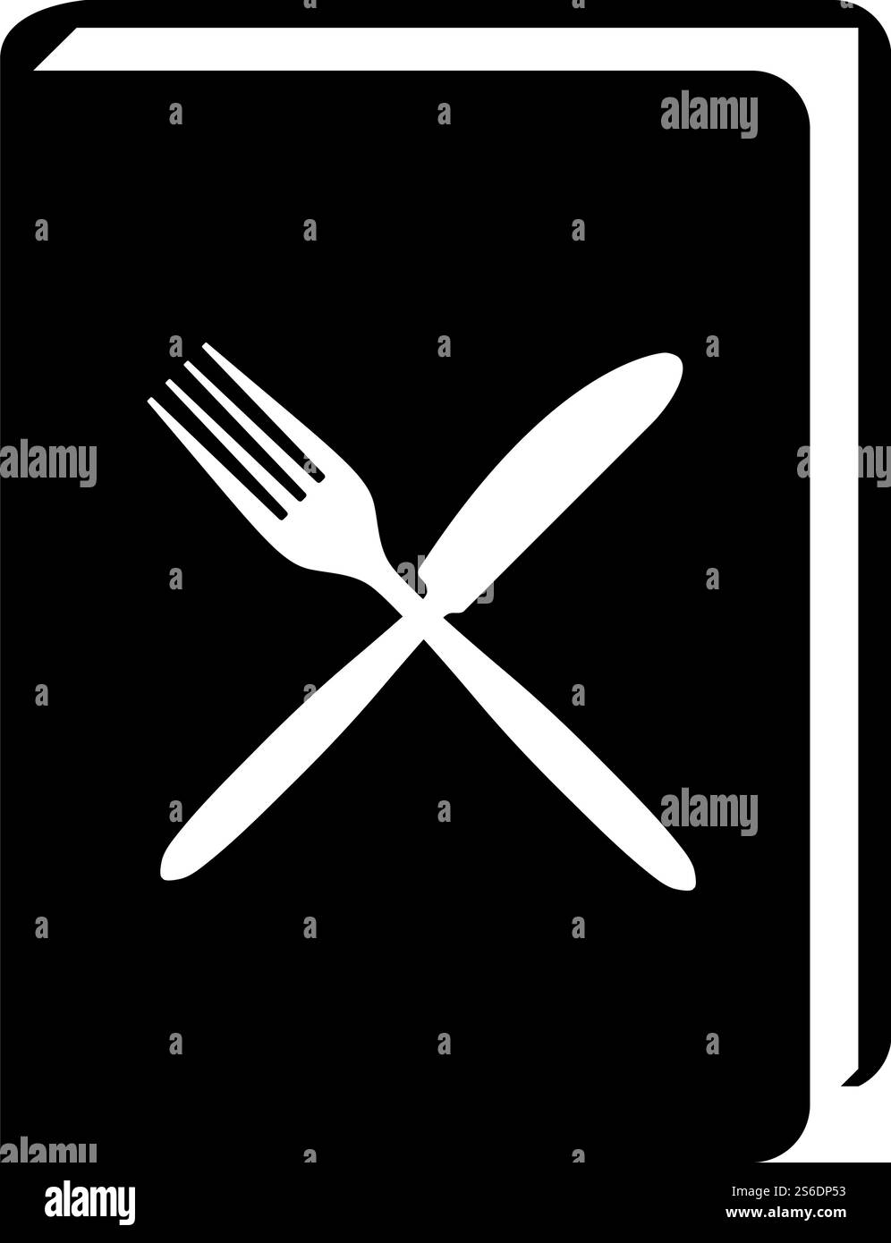 Menu Book Icon. Black Glyph Design. Vector Illustration Stock Vector ...