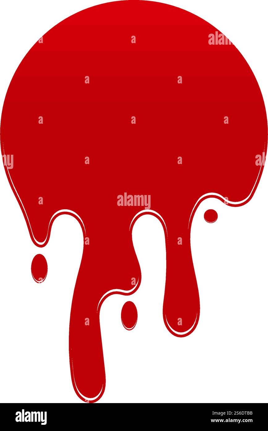 Dripping paint icon logo. Current liquid. Paint flows. Melted circle ...