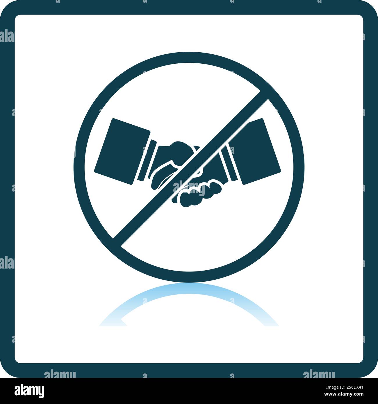 No Hand Shake Icon. Square Shadow Reflection Design. Vector ...