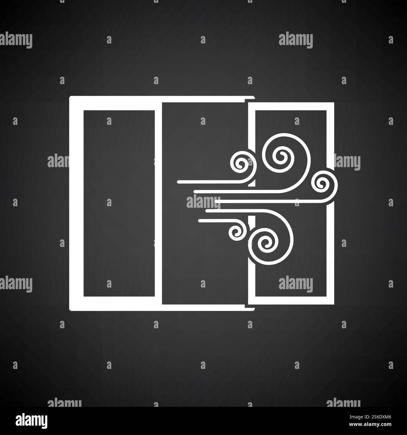 Room Ventilation Icon. White on Black Background. Vector Illustration ...