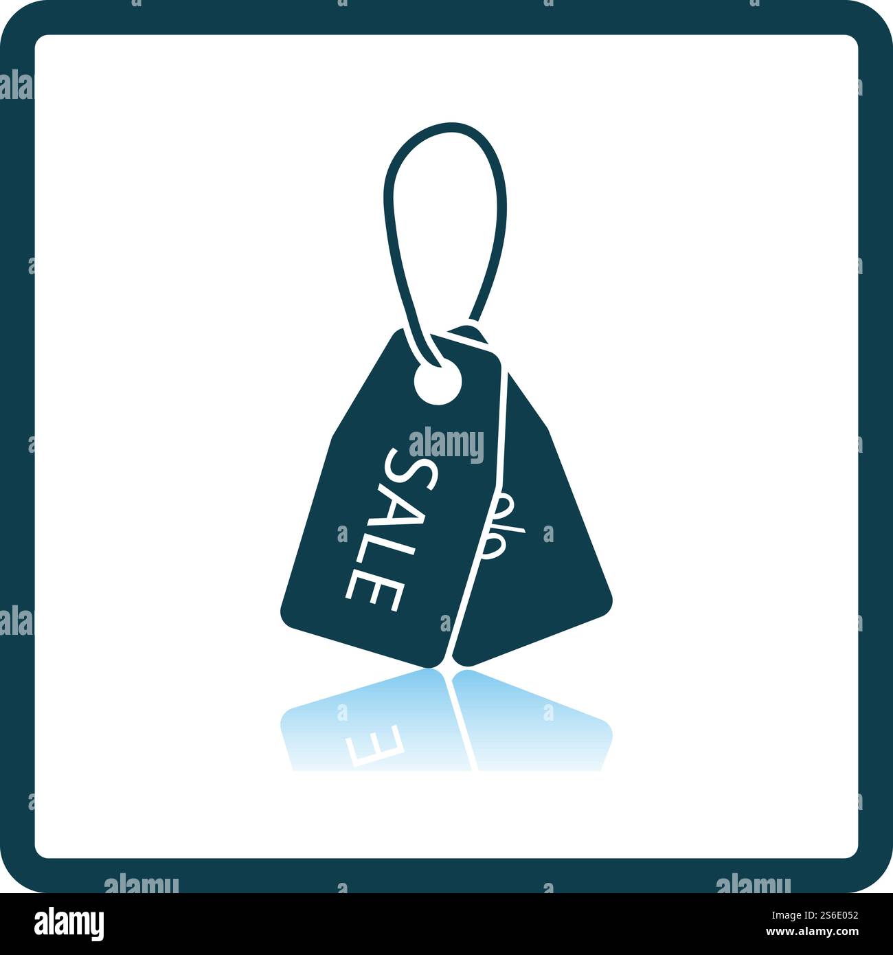 Discount Tags Icon. Square Shadow Reflection Design. Vector Illustration. Stock Vector