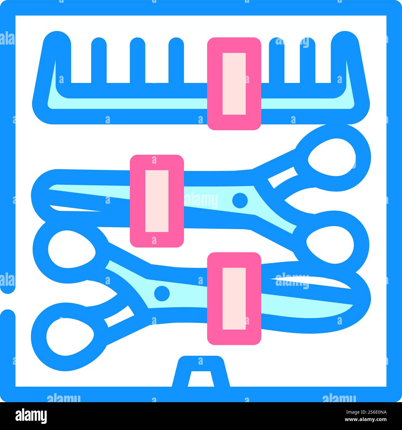 scissors and comb groomer set color icon vector. scissors and comb ...
