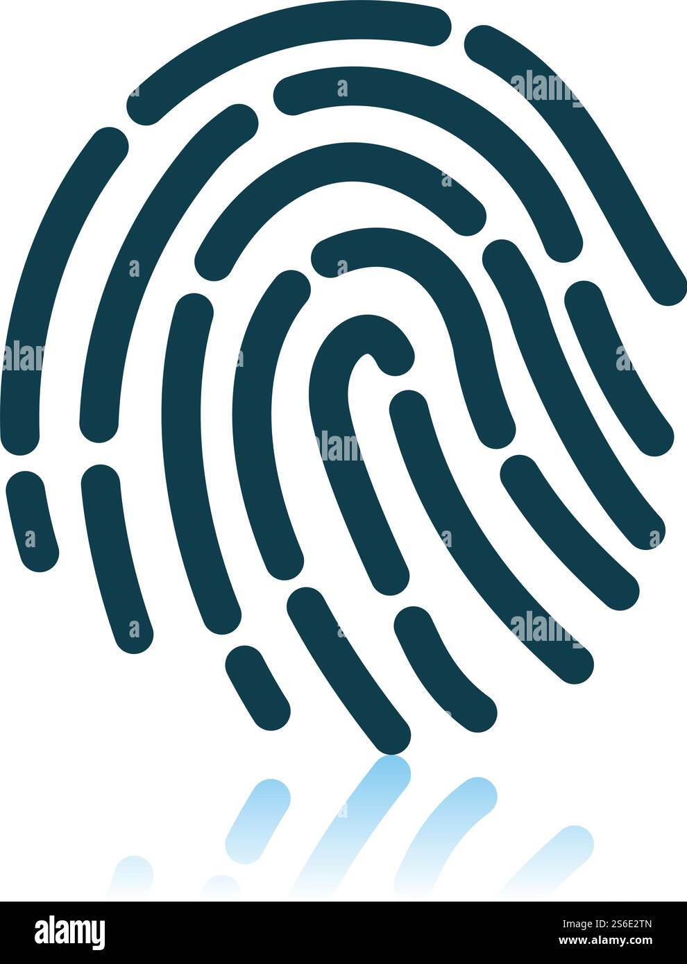 Fingerprint Icon. Shadow Reflection Design. Vector Illustration. Stock Vector