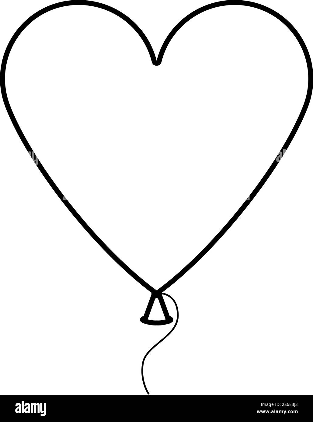 Heart Shape Balloon Icon. Black Glyph Design. Vector Illustration Stock ...