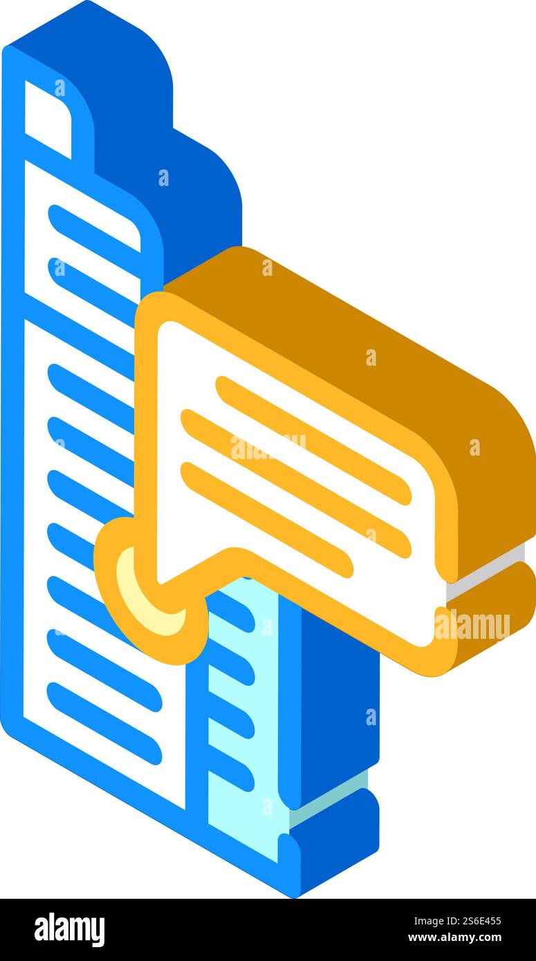 office call center ib skyscraper isometric icon vector. office call ...