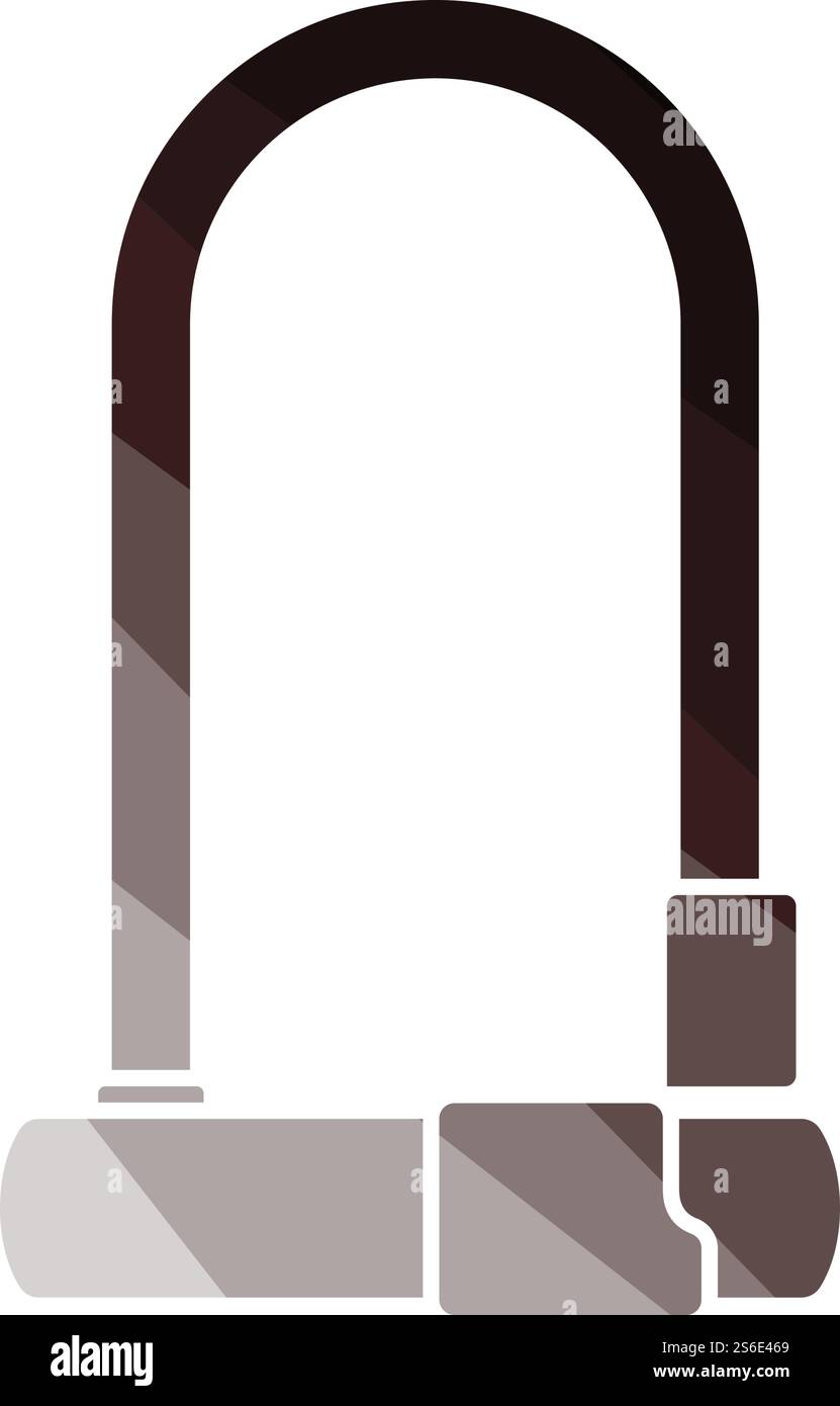 Bike Lock Icon. Flat Color Ladder Design. Vector Illustration Stock ...