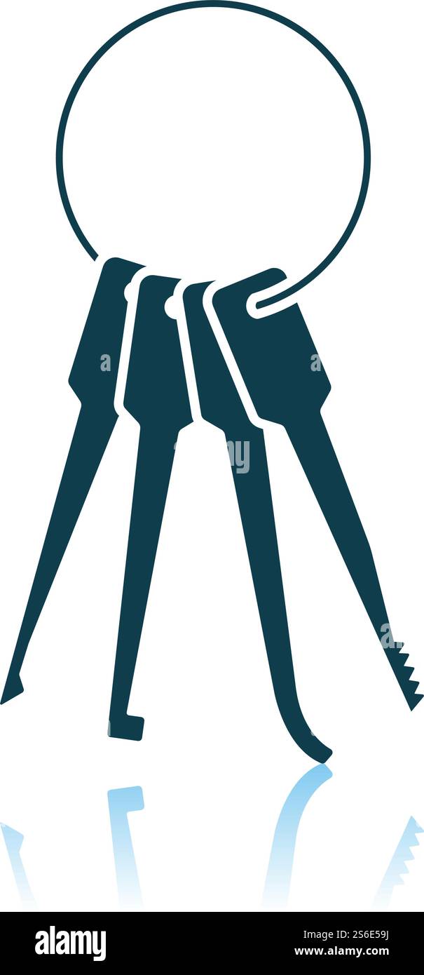 Lockpick Icon. Shadow Reflection Design. Vector Illustration. Stock Vector