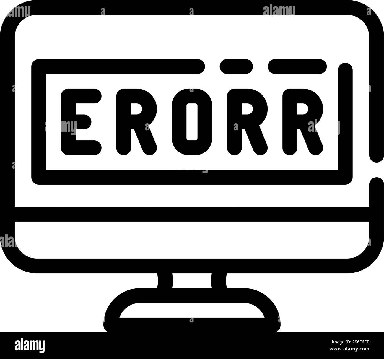 error operating system line icon vector. error operating system sign. isolated contour symbol black illustration. error operating system line icon vector illustration Stock Vector
