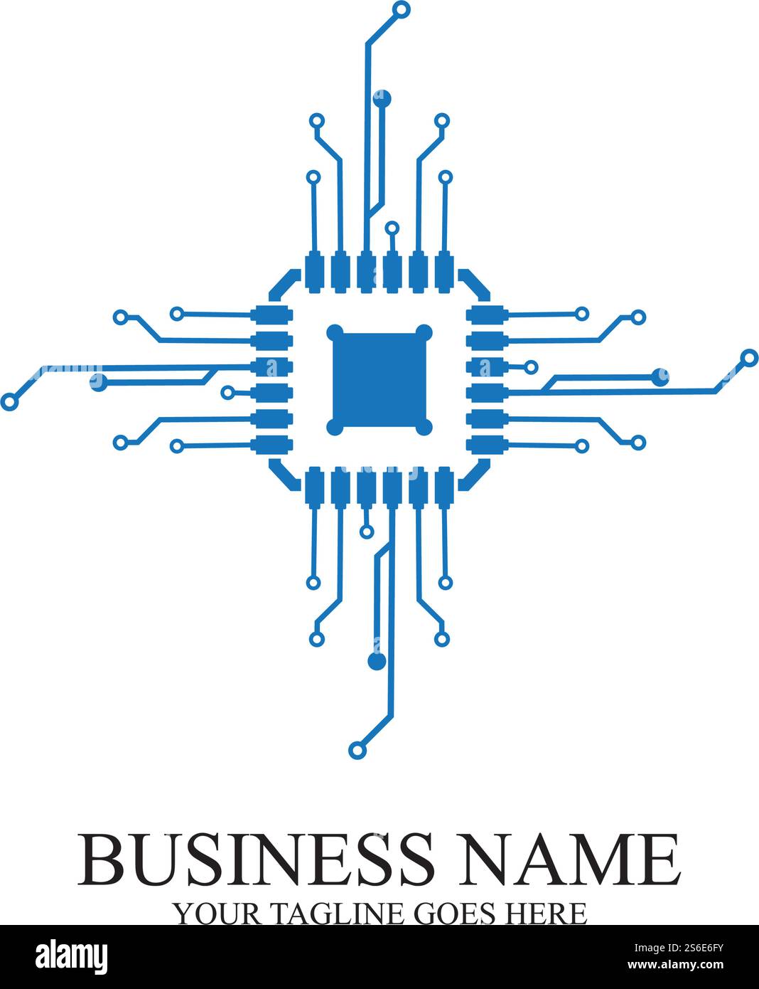 CPU processor line vector icon for websites and mobile flat design ...