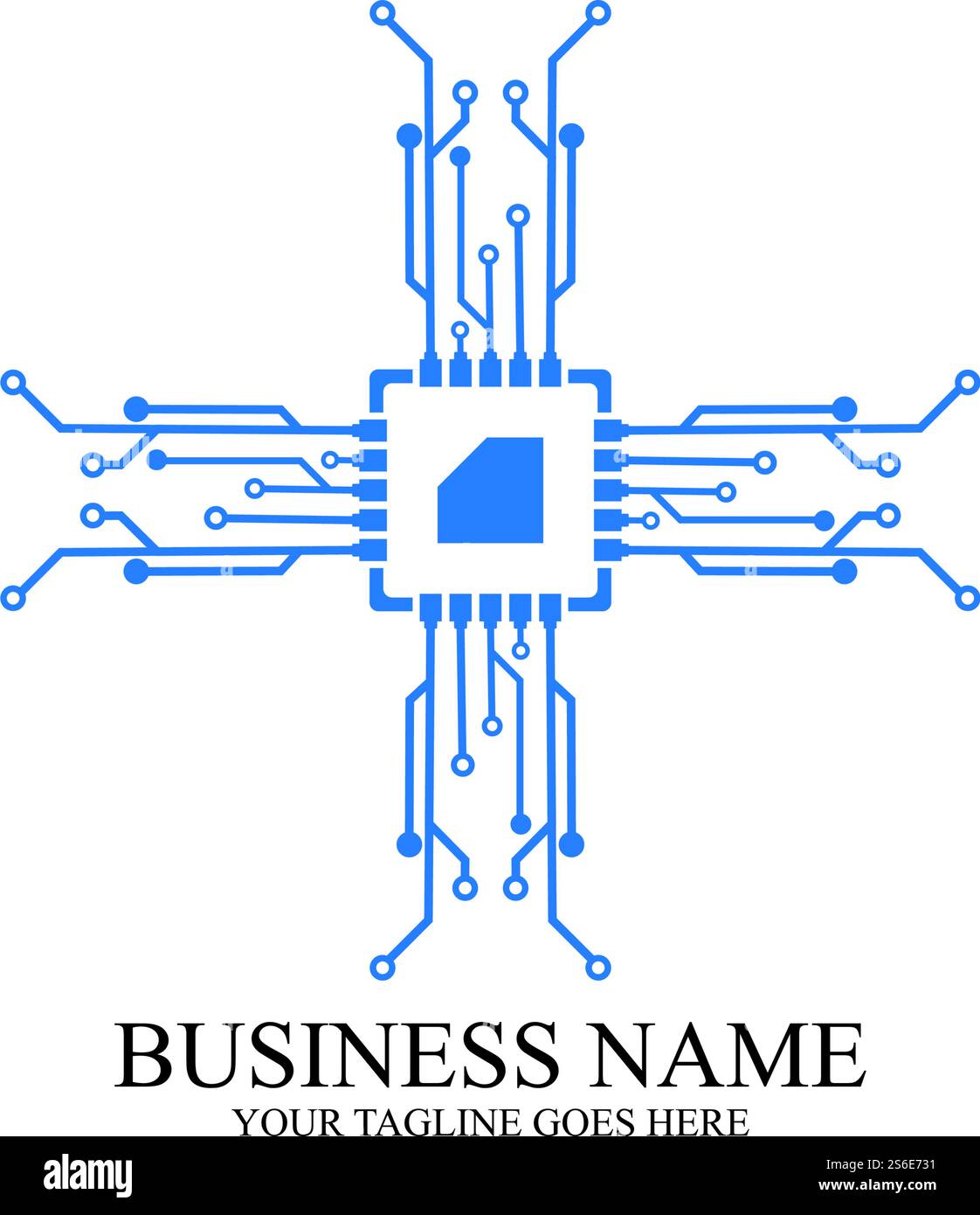 CPU processor line vector icon for websites and mobile flat design ...