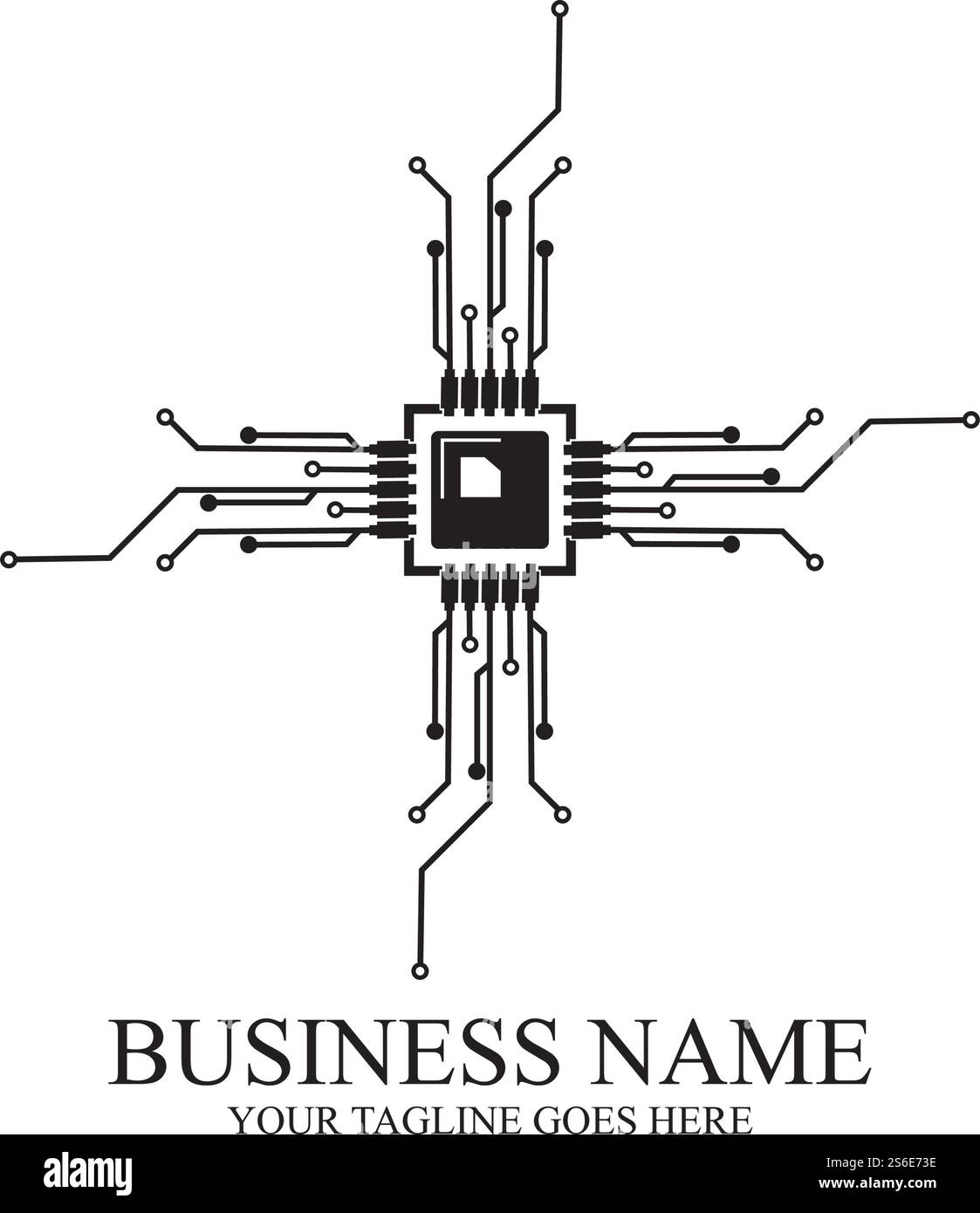 CPU processor line vector icon for websites and mobile flat design ...