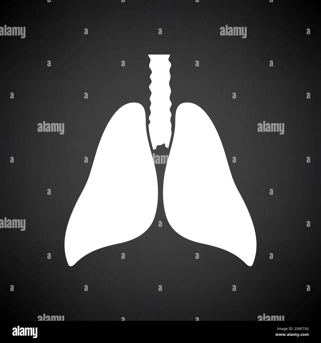 Human Lungs Icon. White on Black Background. Vector Illustration Stock ...