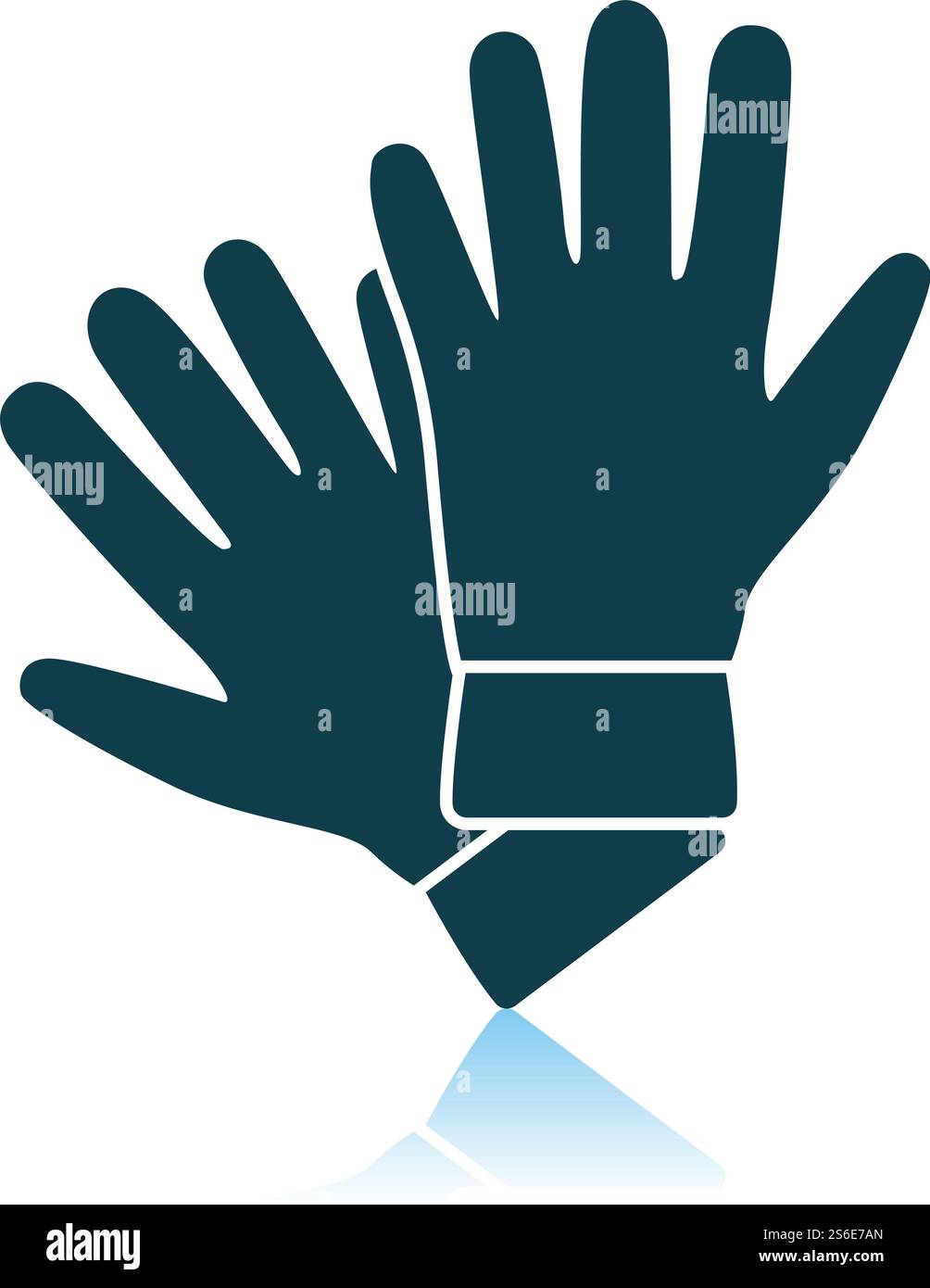 Criminal Gloves Icon. Shadow Reflection Design. Vector Illustration. Stock Vector