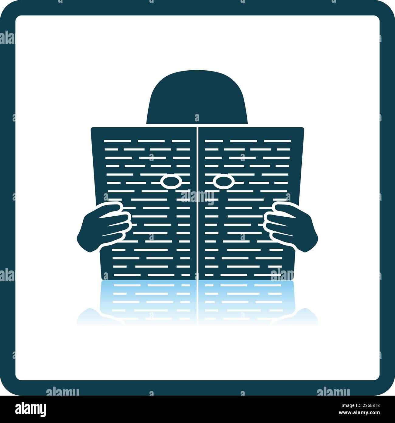 Newspaper Hole Icon. Square Shadow Reflection Design. Vector Illustration. Stock Vector