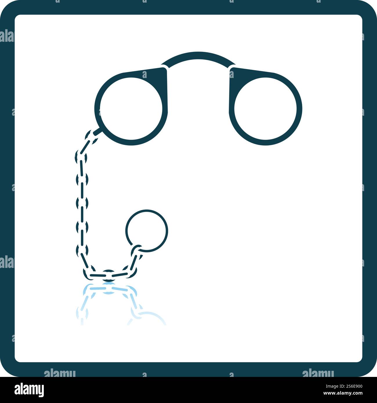Pince-Nez Icon. Square Shadow Reflection Design. Vector Illustration. Stock Vector
