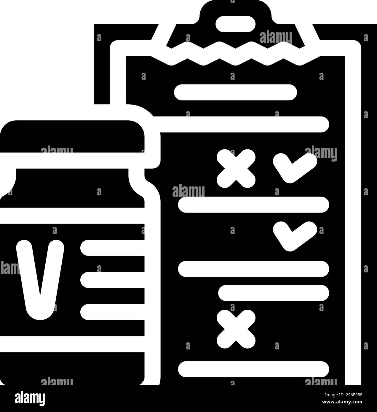 vaccine and test questionnaire glyph icon vector. vaccine and test ...