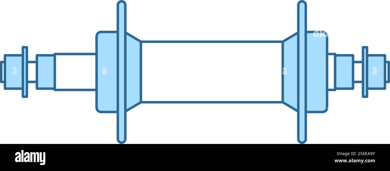 Bike Hub Icon. Thin Line With Blue Fill Design. Vector Illustration ...