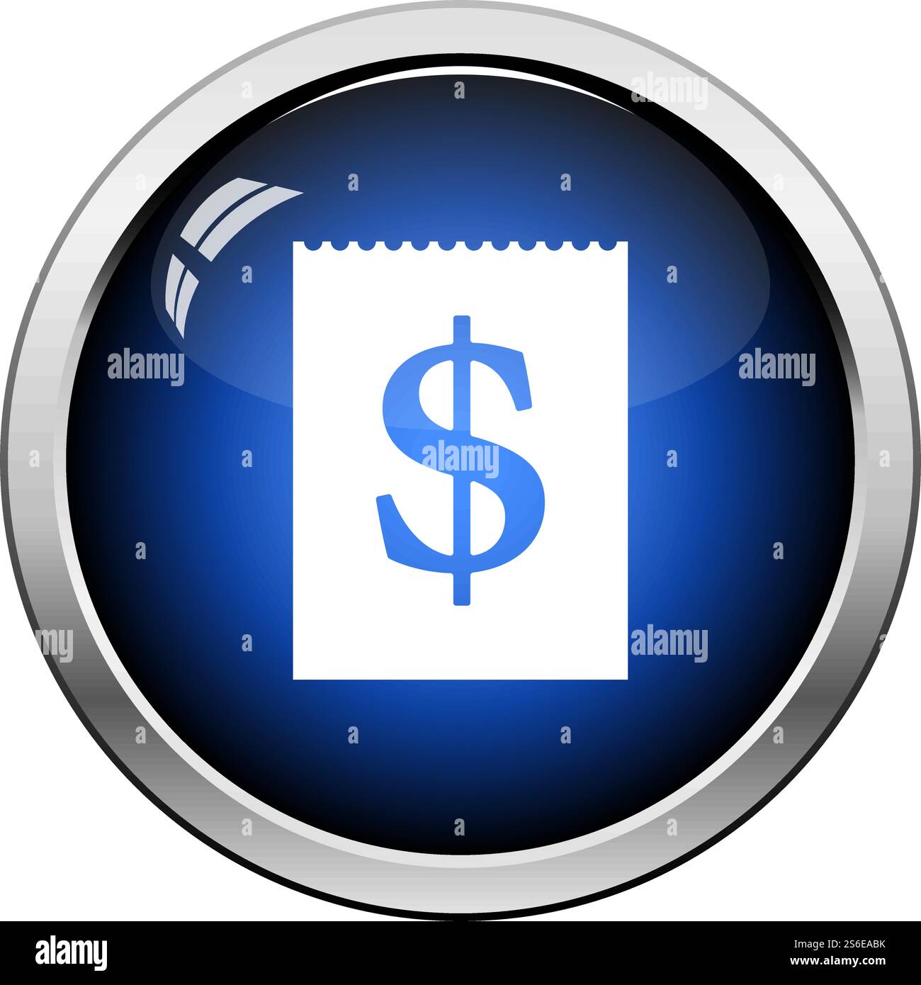 Dollar Calendar Icon. Glossy Button Design. Vector Illustration. Stock Vector