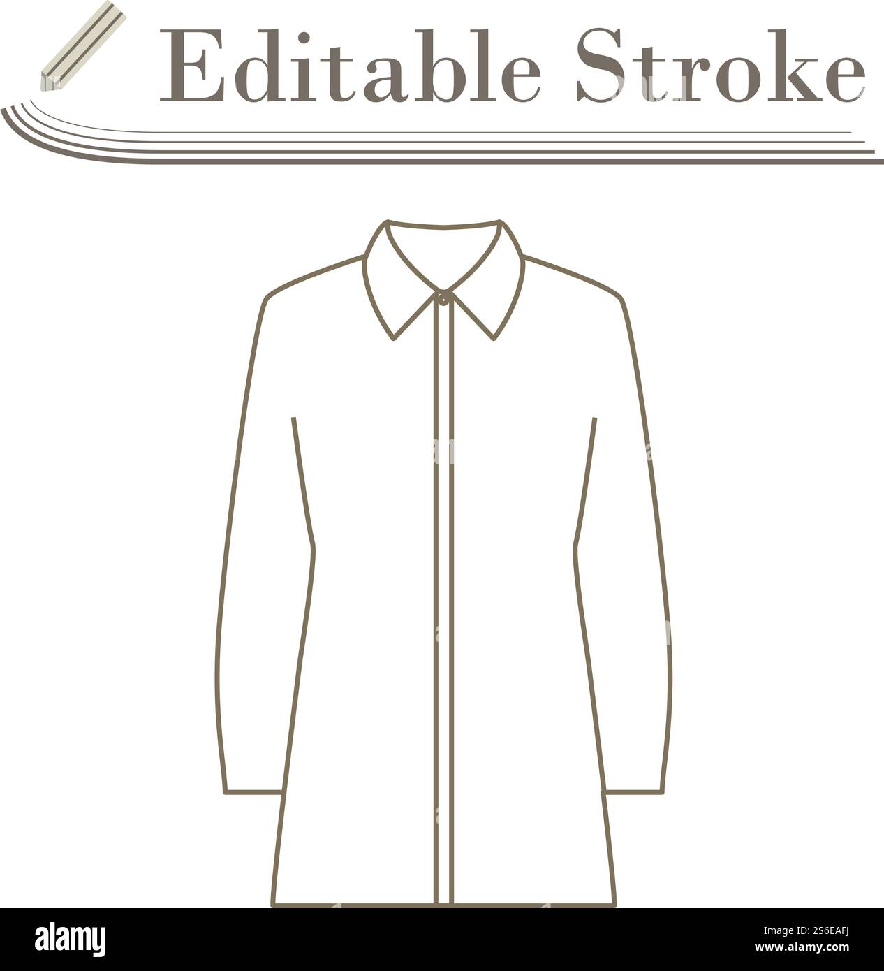 Business Blouse Icon. Editable Stroke Simple Design. Vector Illustration. Stock Vector