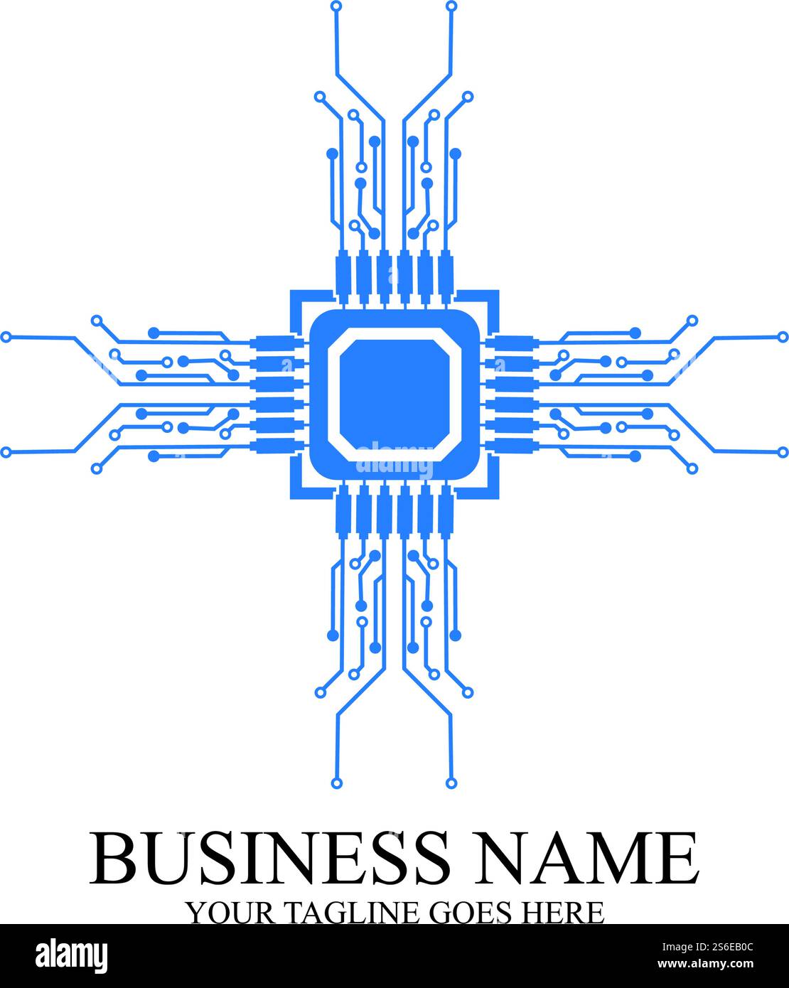 CPU processor line vector icon for websites and mobile flat design ...