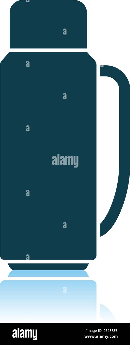 Alpinist Vacuum Flask Icon. Shadow Reflection Design. Vector Illustration. Stock Vector