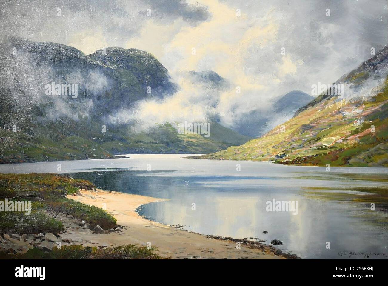 George Melvin Rennie - , a Highland Loch, oil on canvas, signed, 16 ...