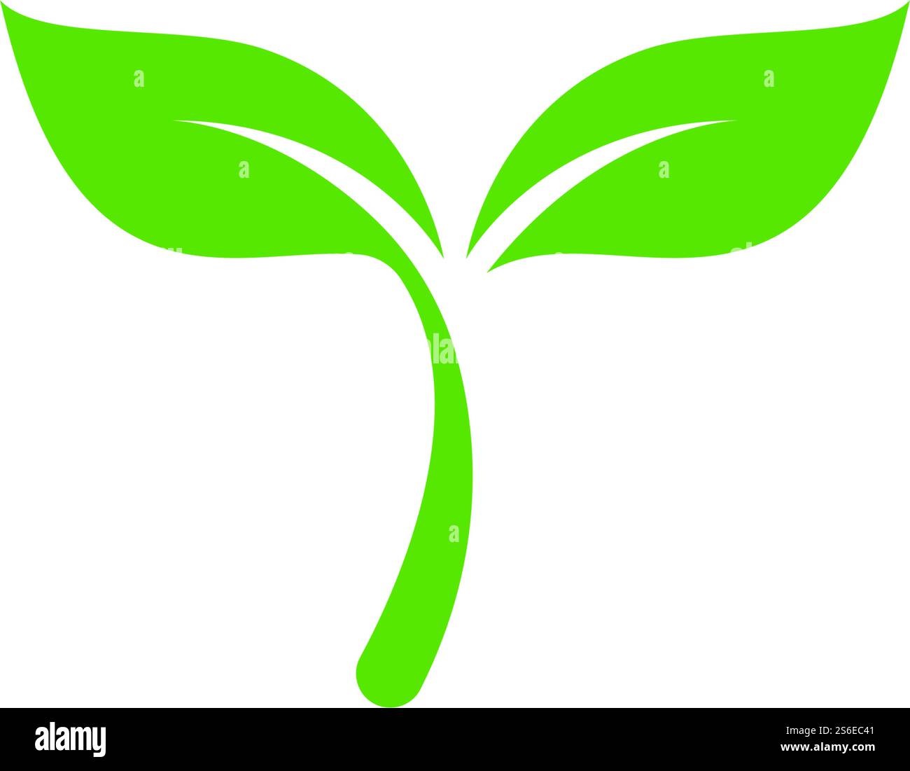 Green leaf illustration nature logo design Stock Vector Image & Art - Alamy