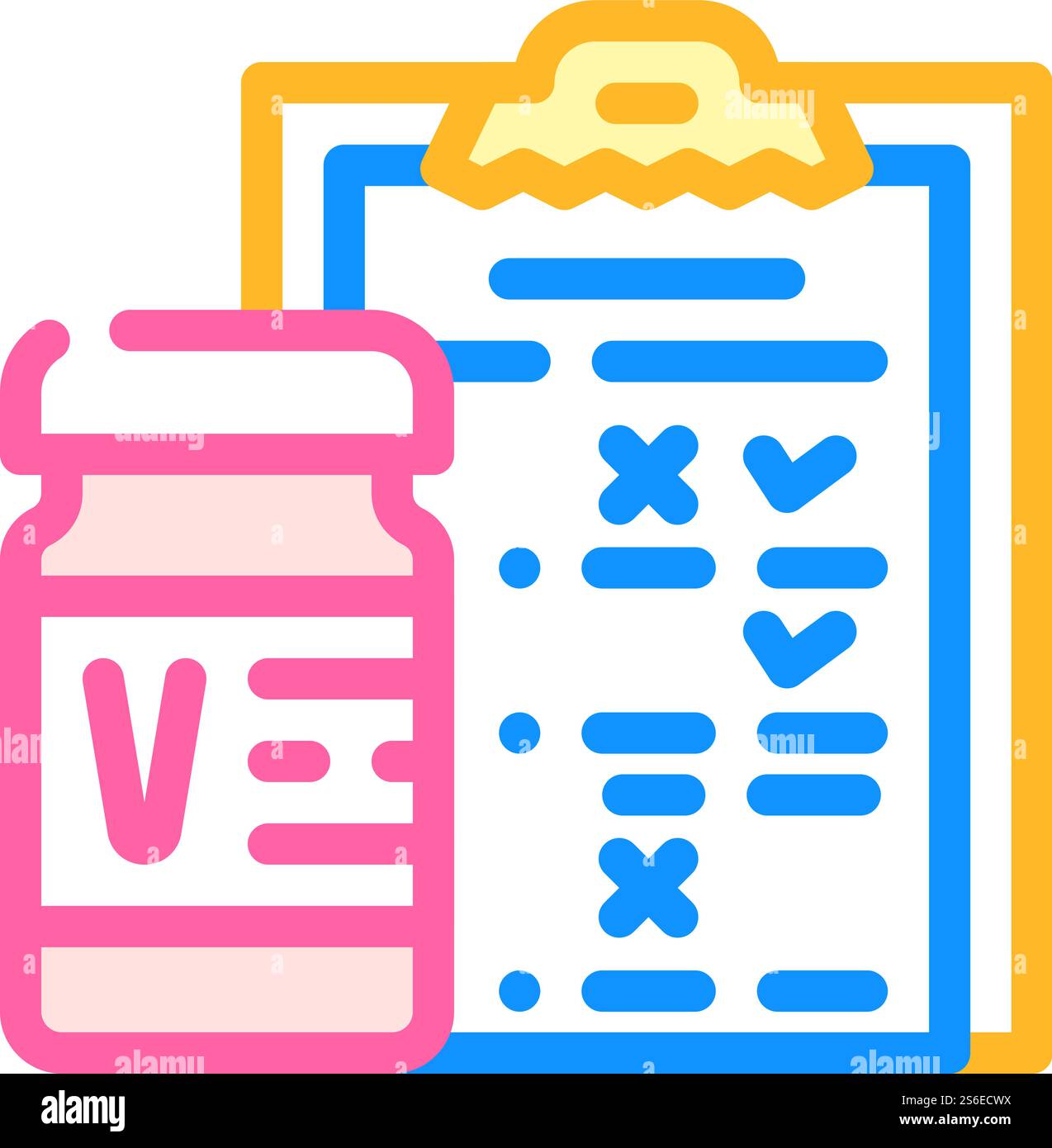 vaccine and test questionnaire color icon vector. vaccine and test ...