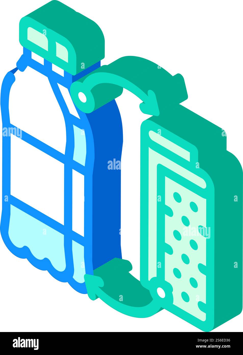 recycling and reuse isometric icon vector. recycling and reuse sign ...