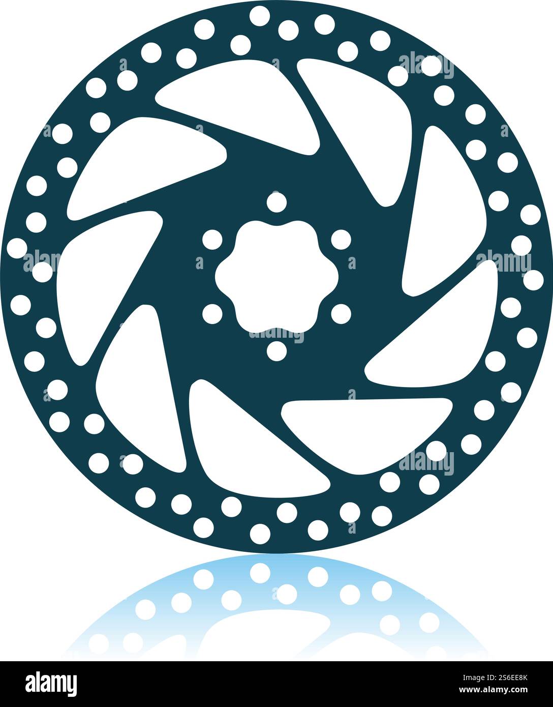 Bike Brake Disc Icon. Shadow Reflection Design. Vector Illustration. Stock Vector