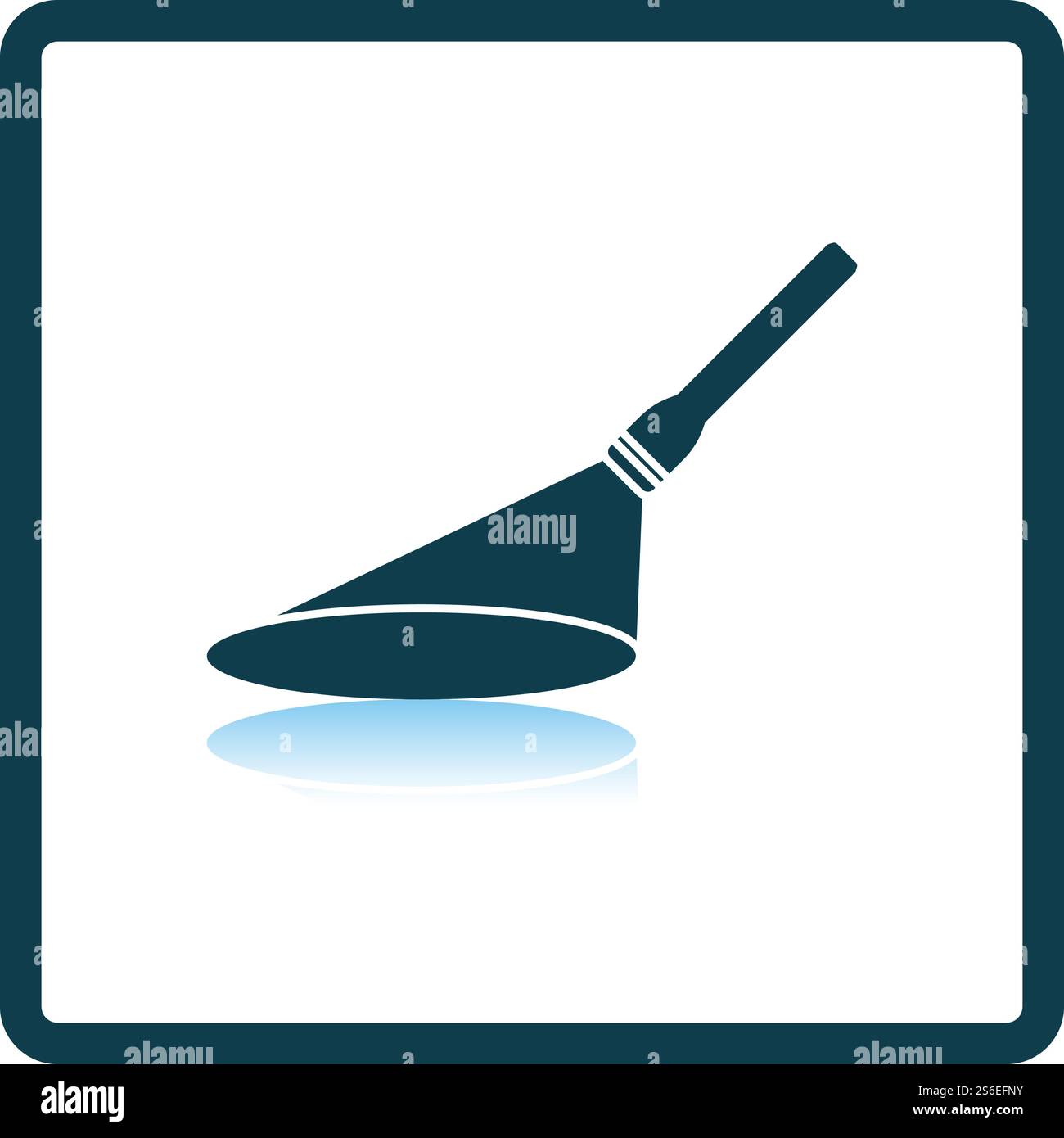 Flashlight Icon. Square Shadow Reflection Design. Vector Illustration. Stock Vector