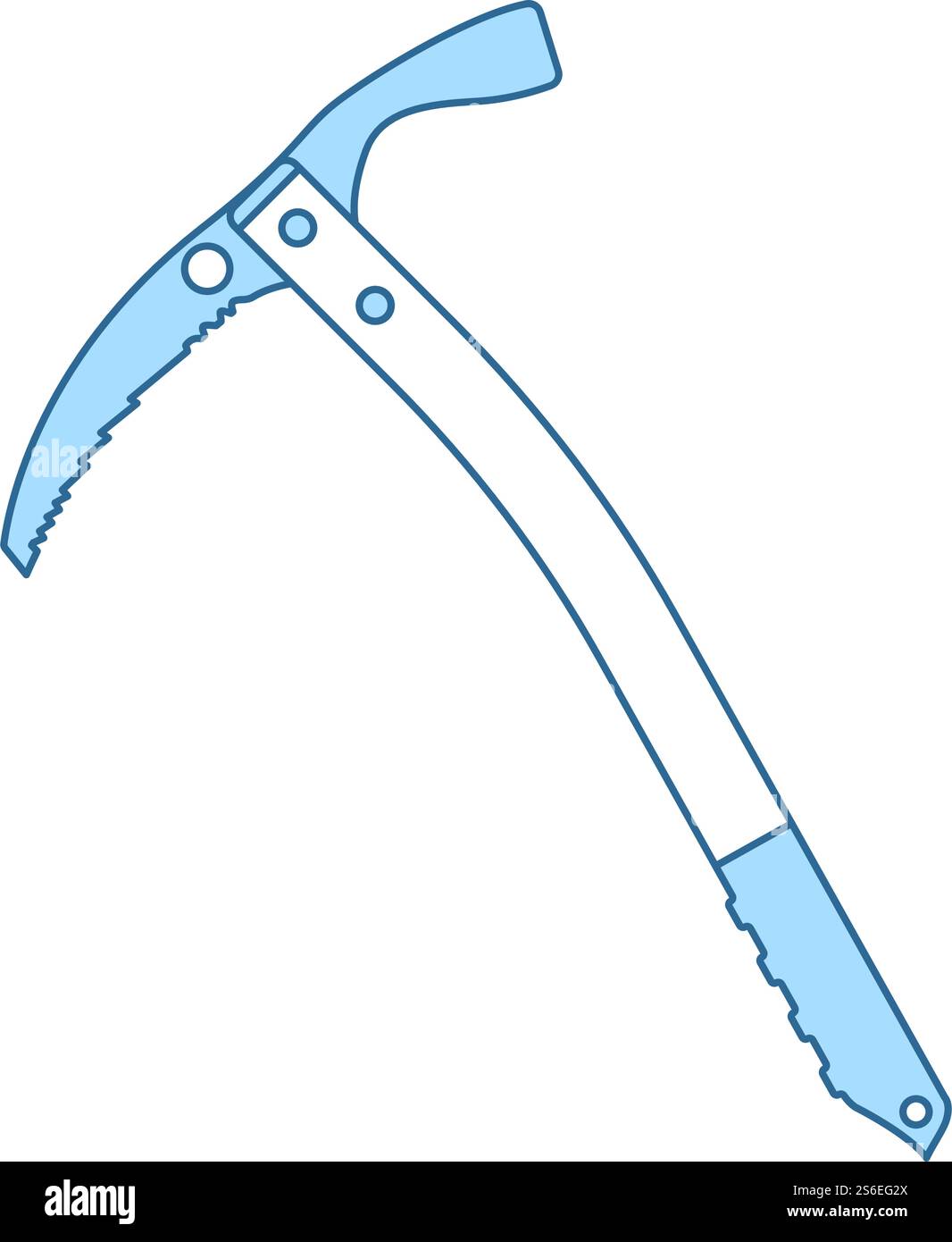 Ice Axe Icon. Thin Line With Blue Fill Design. Vector Illustration. Stock Vector