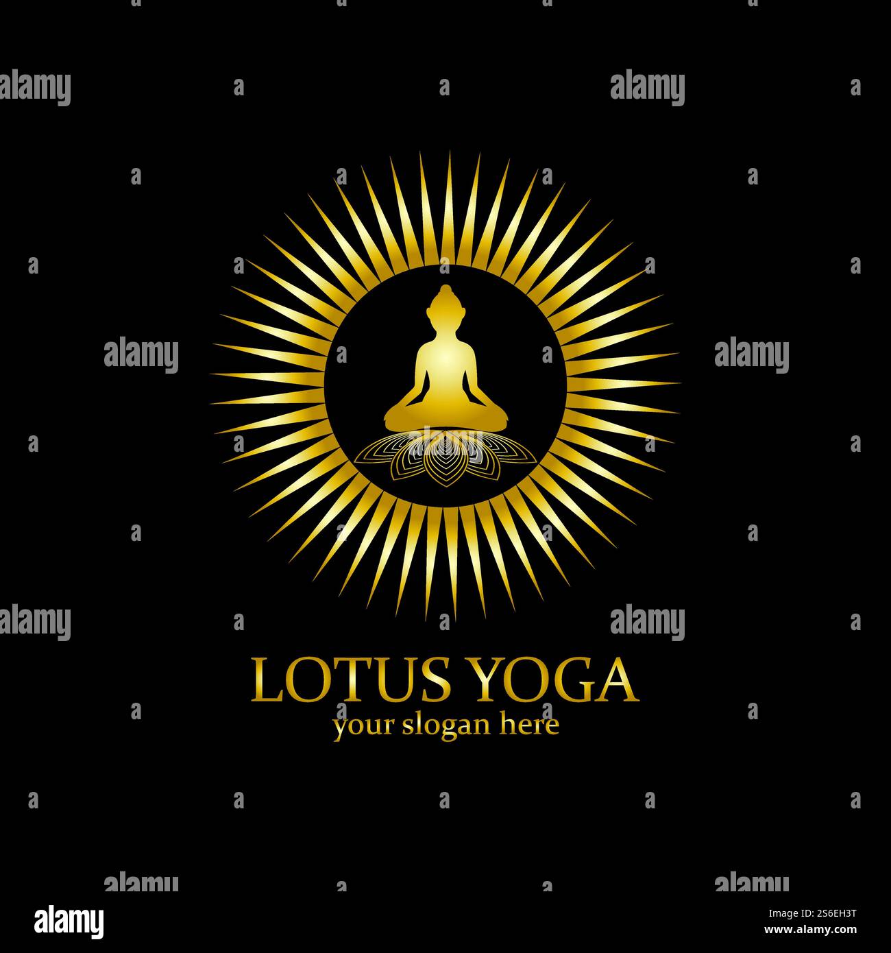 yoga logo design stock. human meditation in lotus flower vector ...