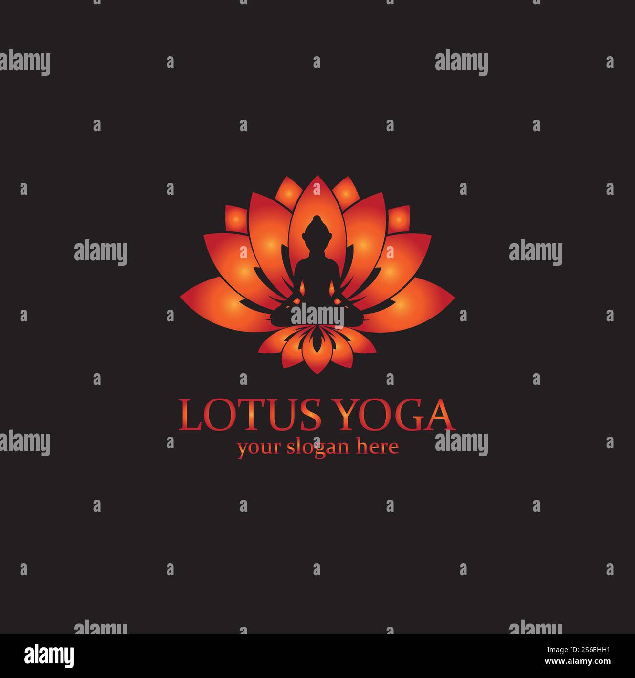 yoga logo design stock. human meditation in lotus flower vector ...