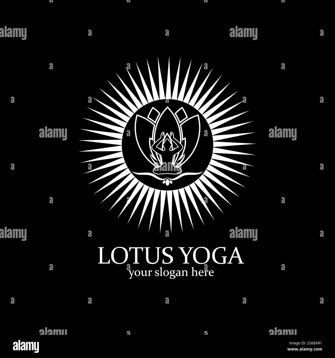 yoga logo design stock. human meditation in lotus flower vector ...