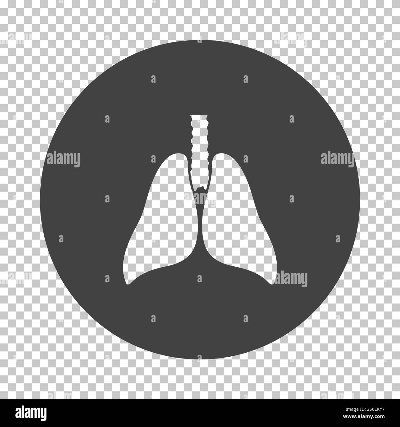 Human Lungs Icon. Subtract Stencil Design on Tranparency Grid. Vector ...