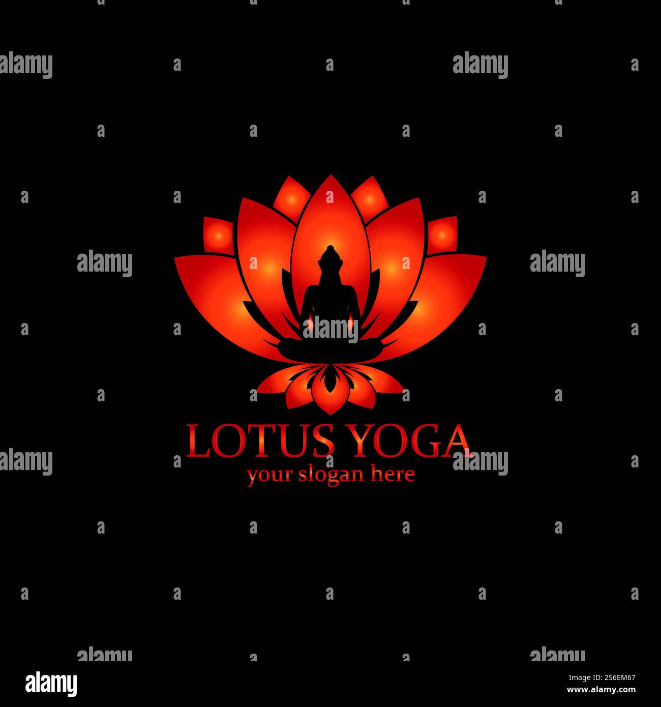 yoga logo design stock. human meditation in lotus flower vector ...