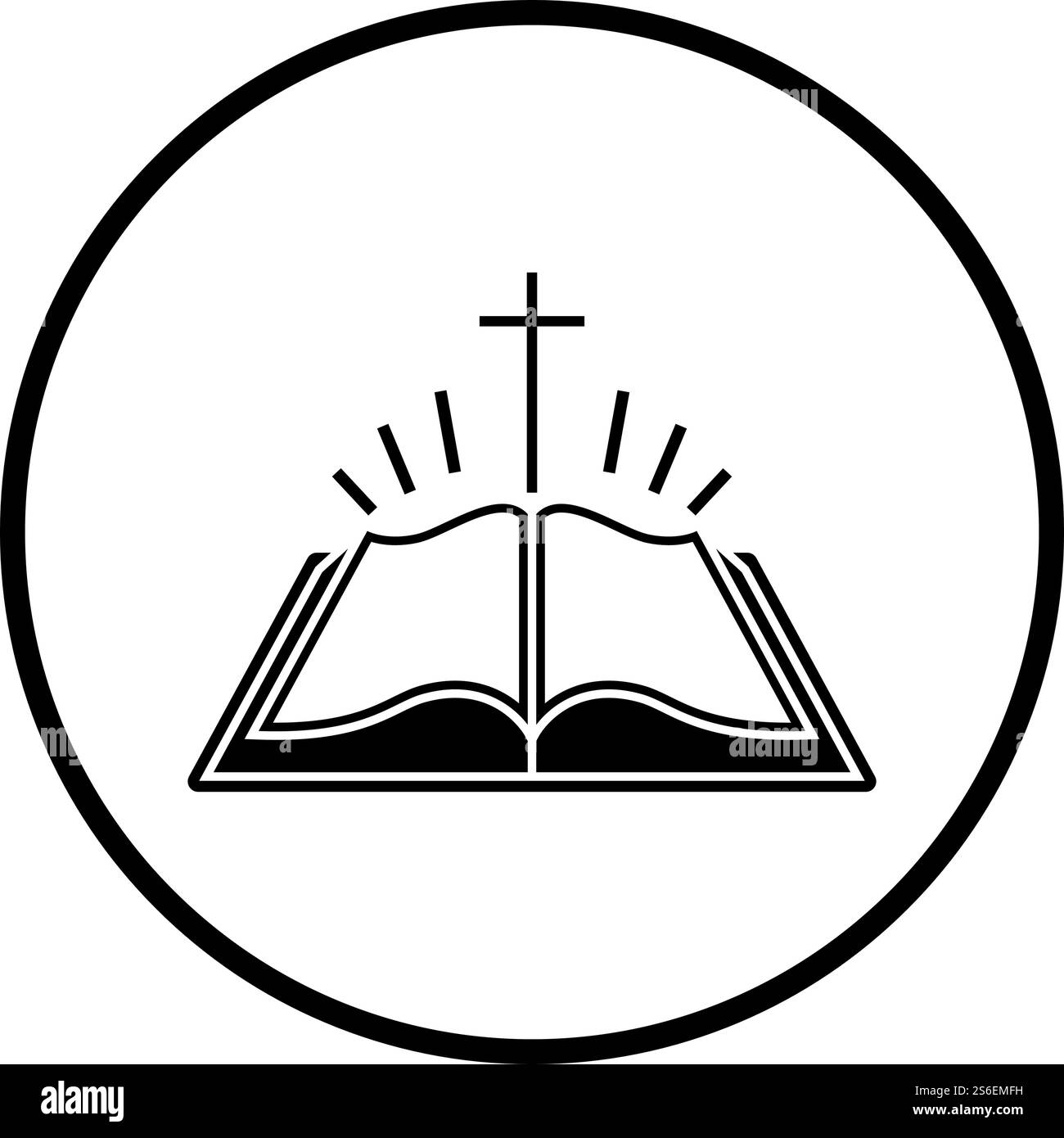 Holly Bible Icon. Thin Circle Stencil Design. Vector Illustration Stock ...